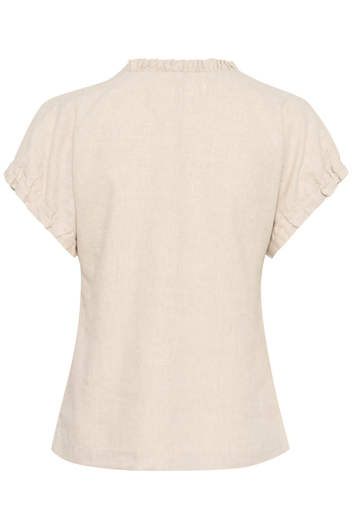 T-shirt en lin avec détails volantés Rigitta