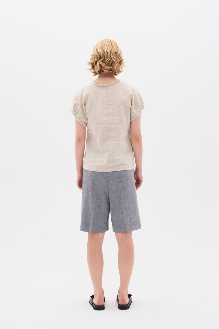 T-shirt en lin avec détails volantés Rigitta