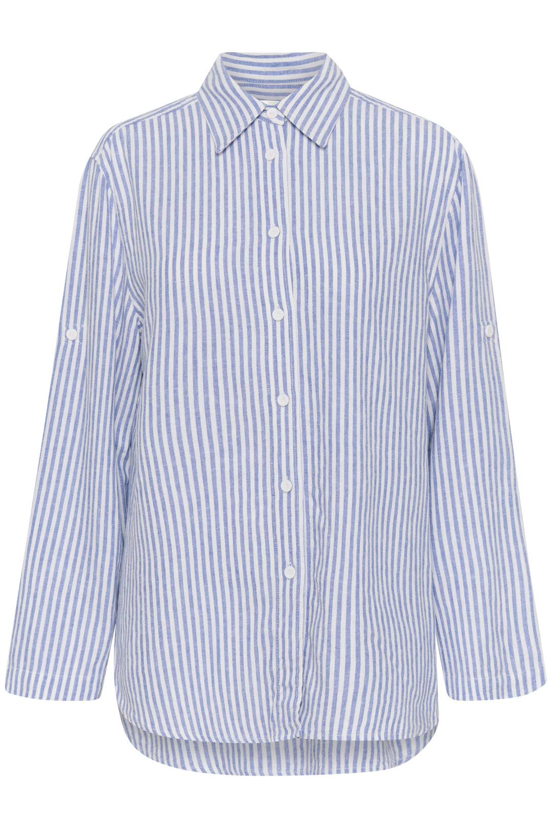 Chemise rayée à manches retroussables Rimone