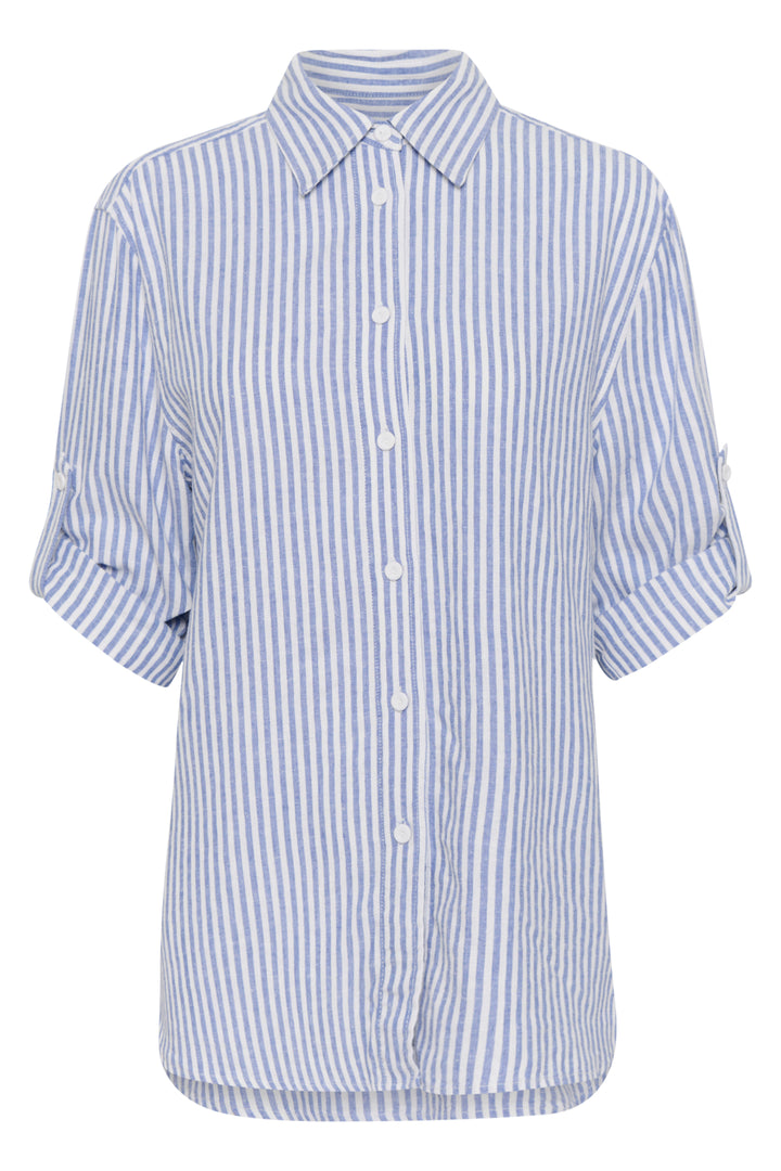 Chemise rayée à manches retroussables Rimone