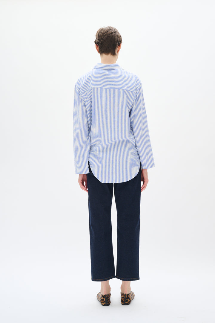 Chemise rayée à manches retroussables Rimone