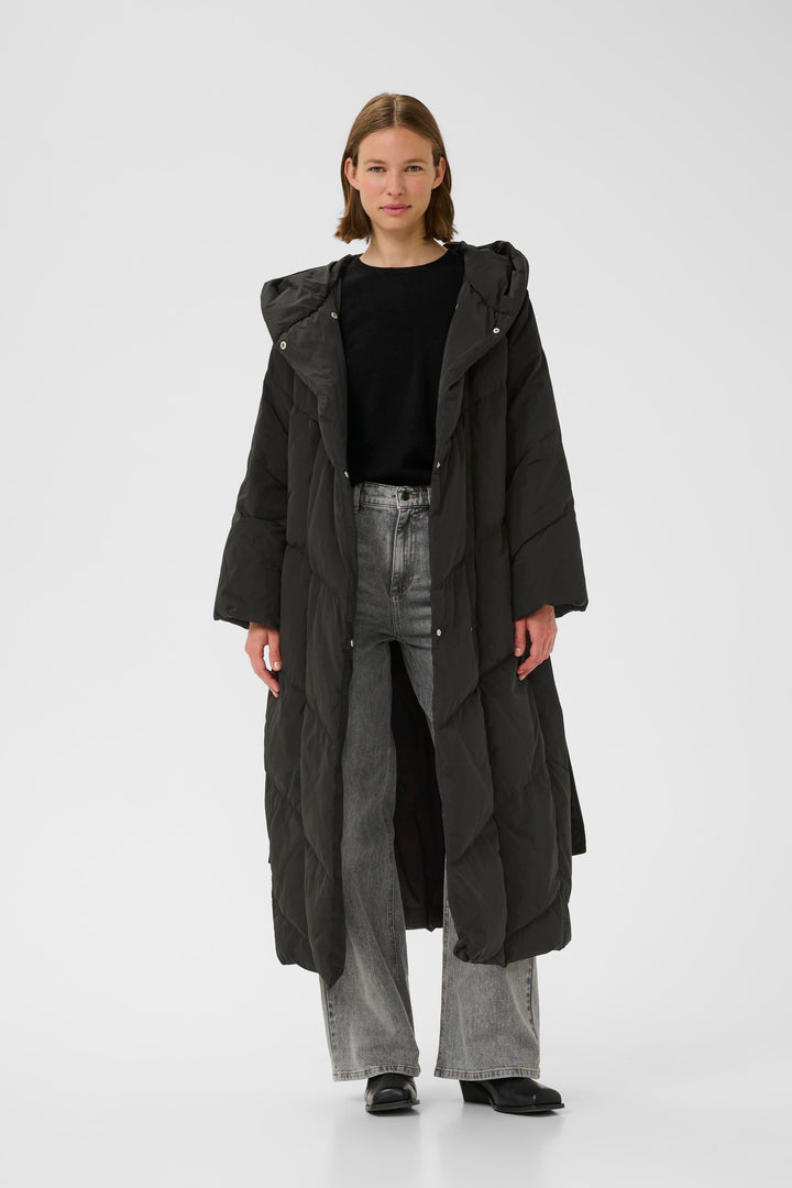 Manteau matelassé long avec ceinture Yaz - HIVER