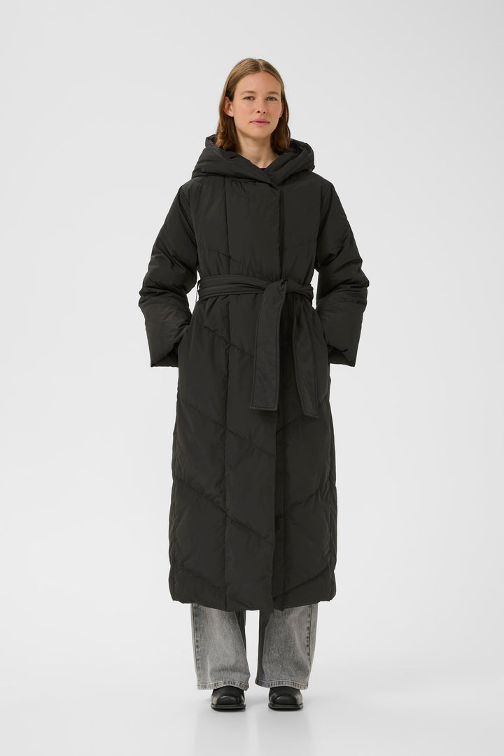 Manteau matelassé long avec ceinture Yaz - HIVER