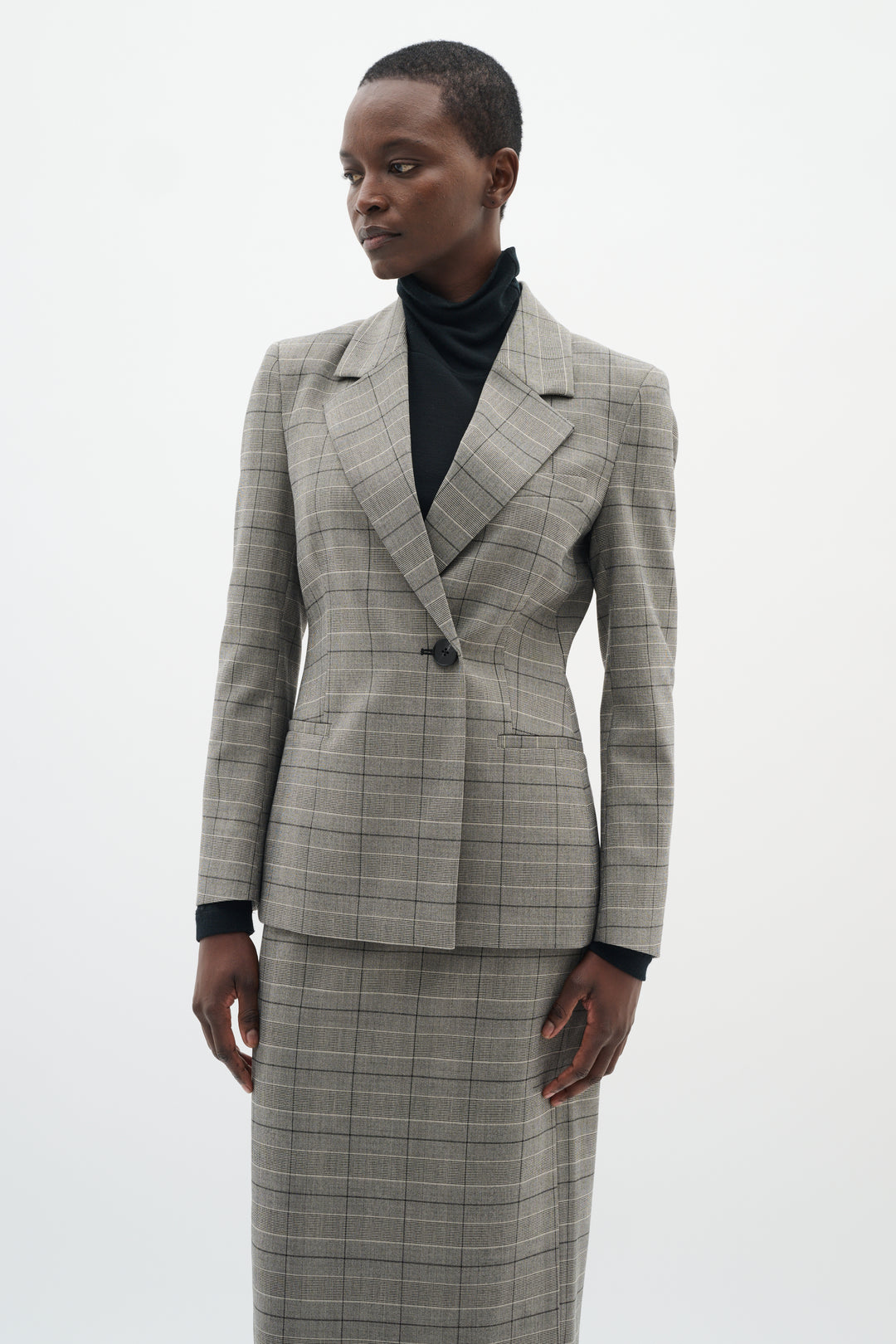 Veston ajusté avec motif Prince de Galles Broklyn