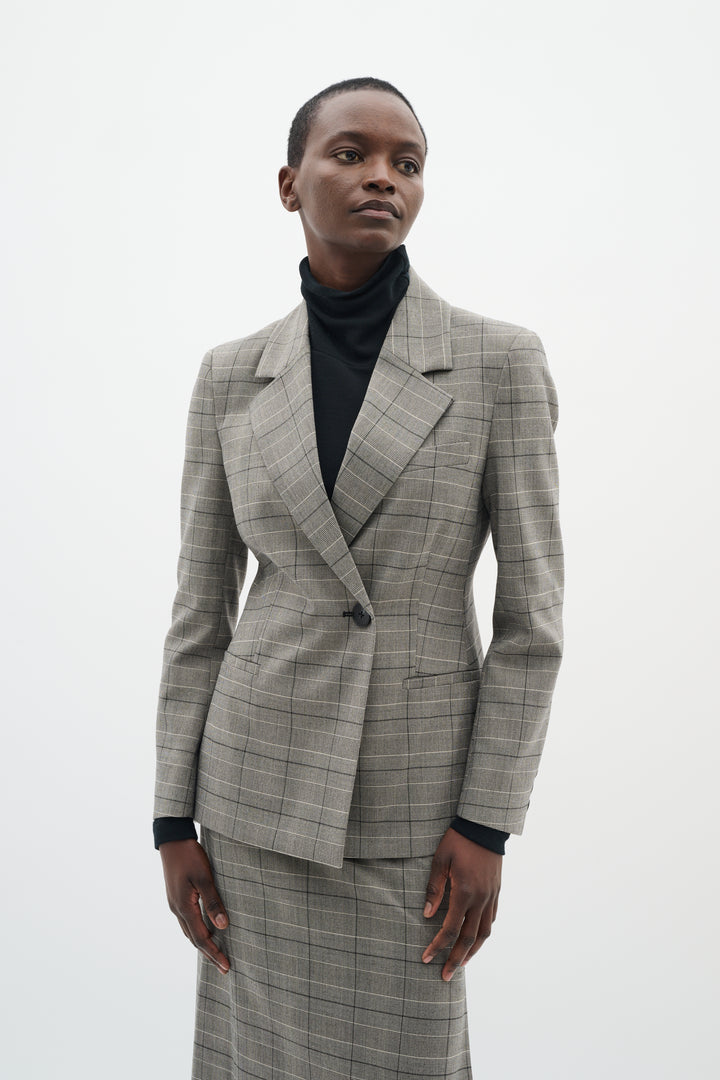 Veston ajusté avec motif Prince de Galles Broklyn