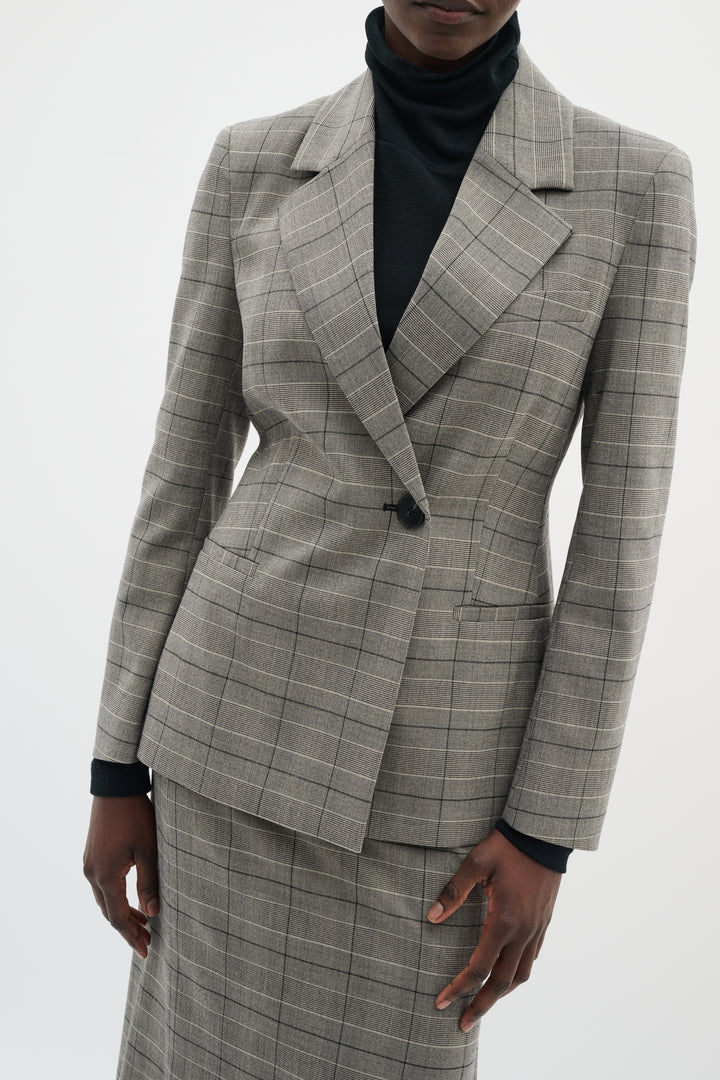 Veston ajusté avec motif Prince de Galles Broklyn