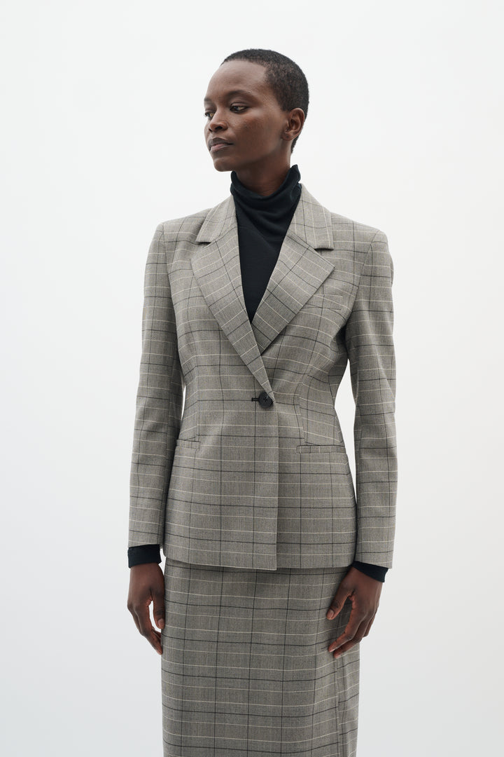 Veston ajusté avec motif Prince de Galles Broklyn