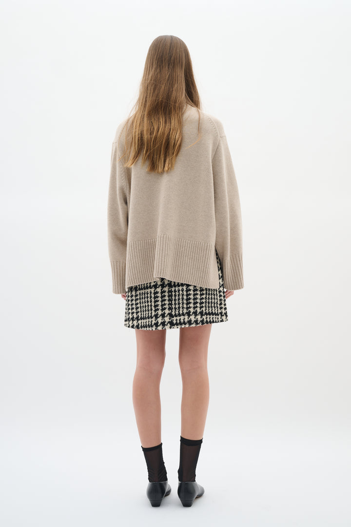 Jupe courte avec motif pied-de-poule Brya