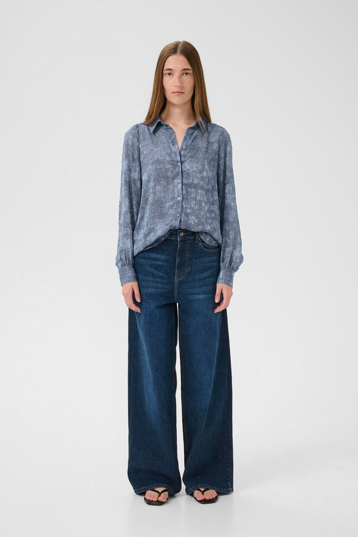 Blouse fluide avec motif abstrait à pois Addison