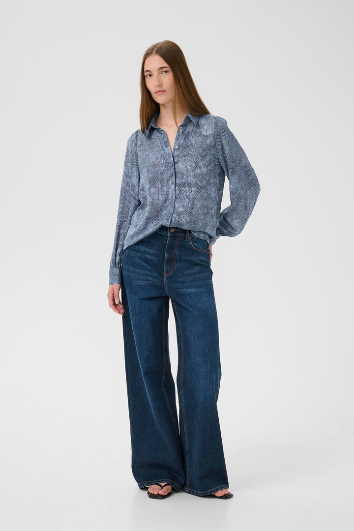 Blouse fluide avec motif abstrait à pois Addison
