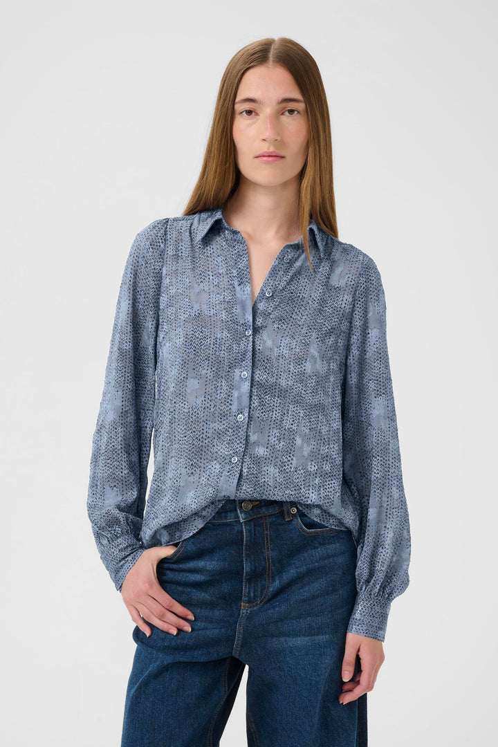 Blouse fluide avec motif abstrait à pois Addison