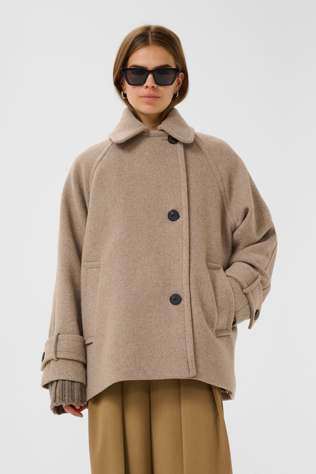 Manteau court ample à manches raglan Thora Minona