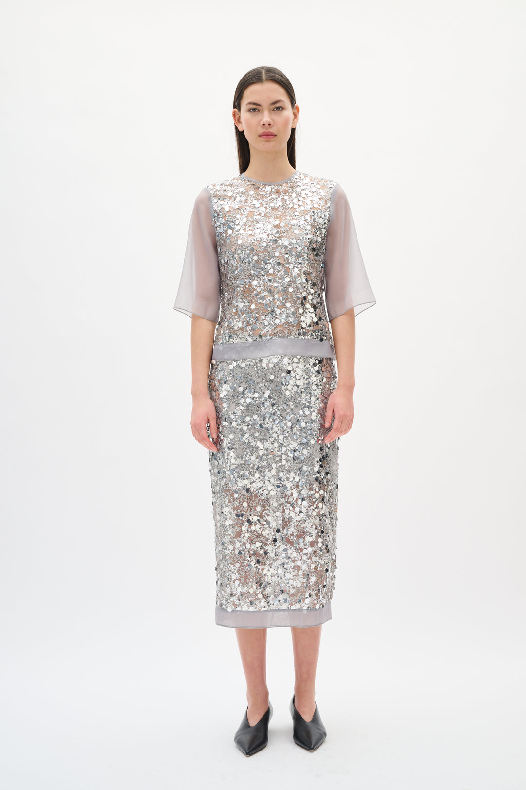 Jupe midi à paillettes Davina