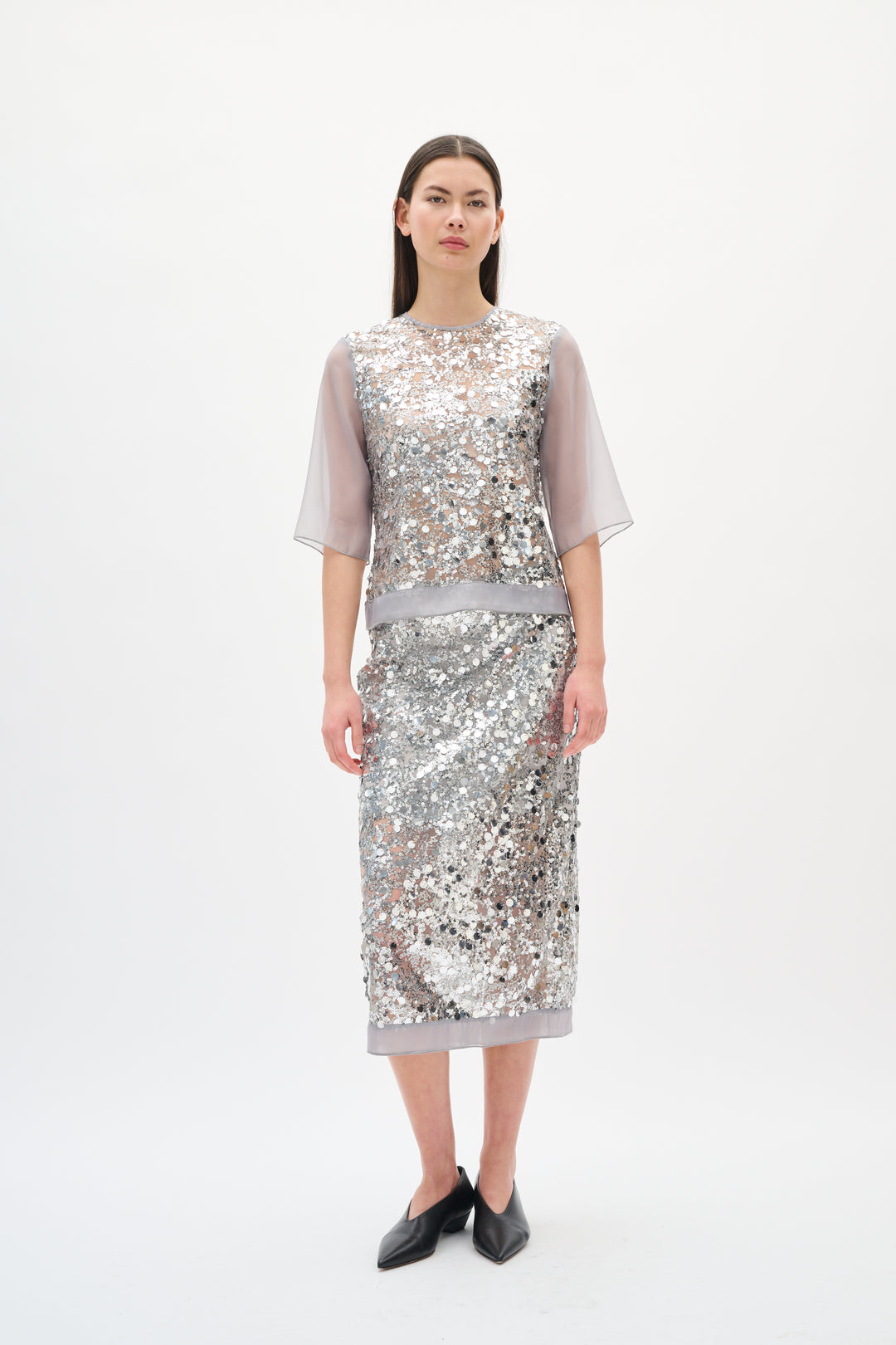 Jupe midi à paillettes Davina