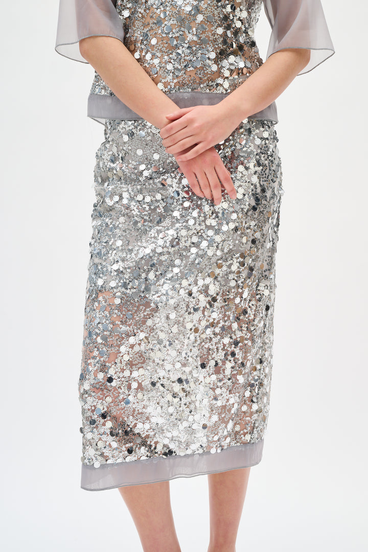Jupe midi à paillettes Davina