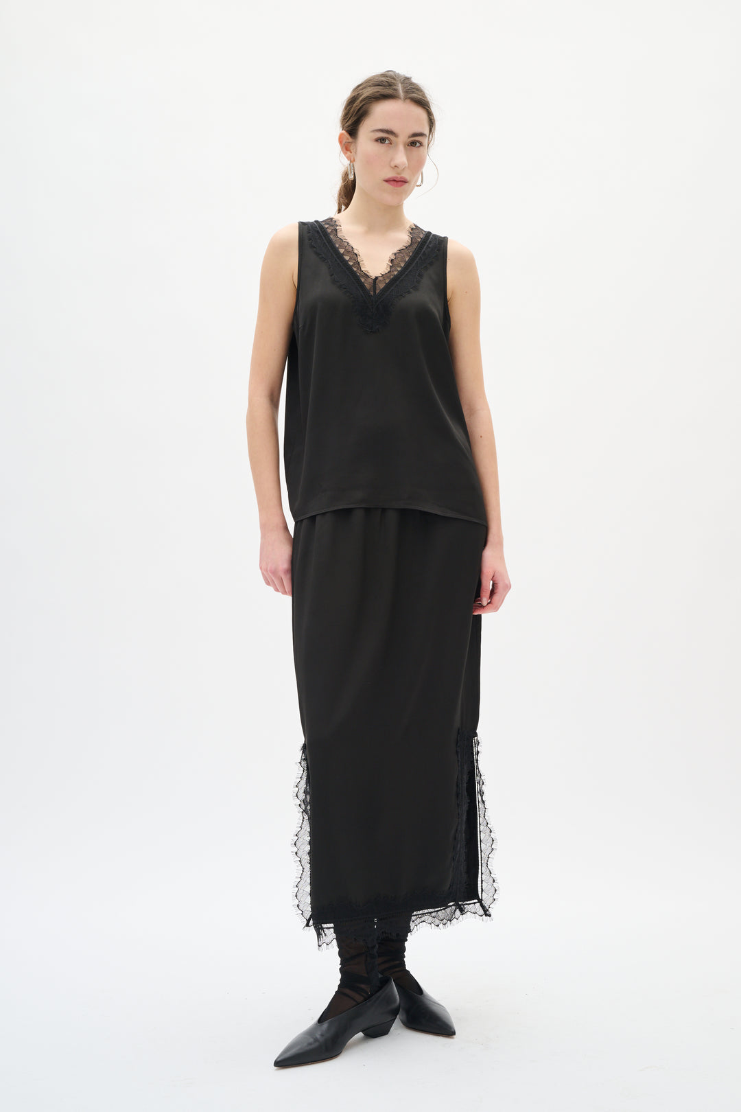 Camisole soyeuse avec dentelle Danica