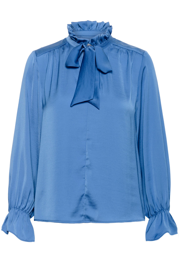 Blouse à col lavallière et volants Gracie