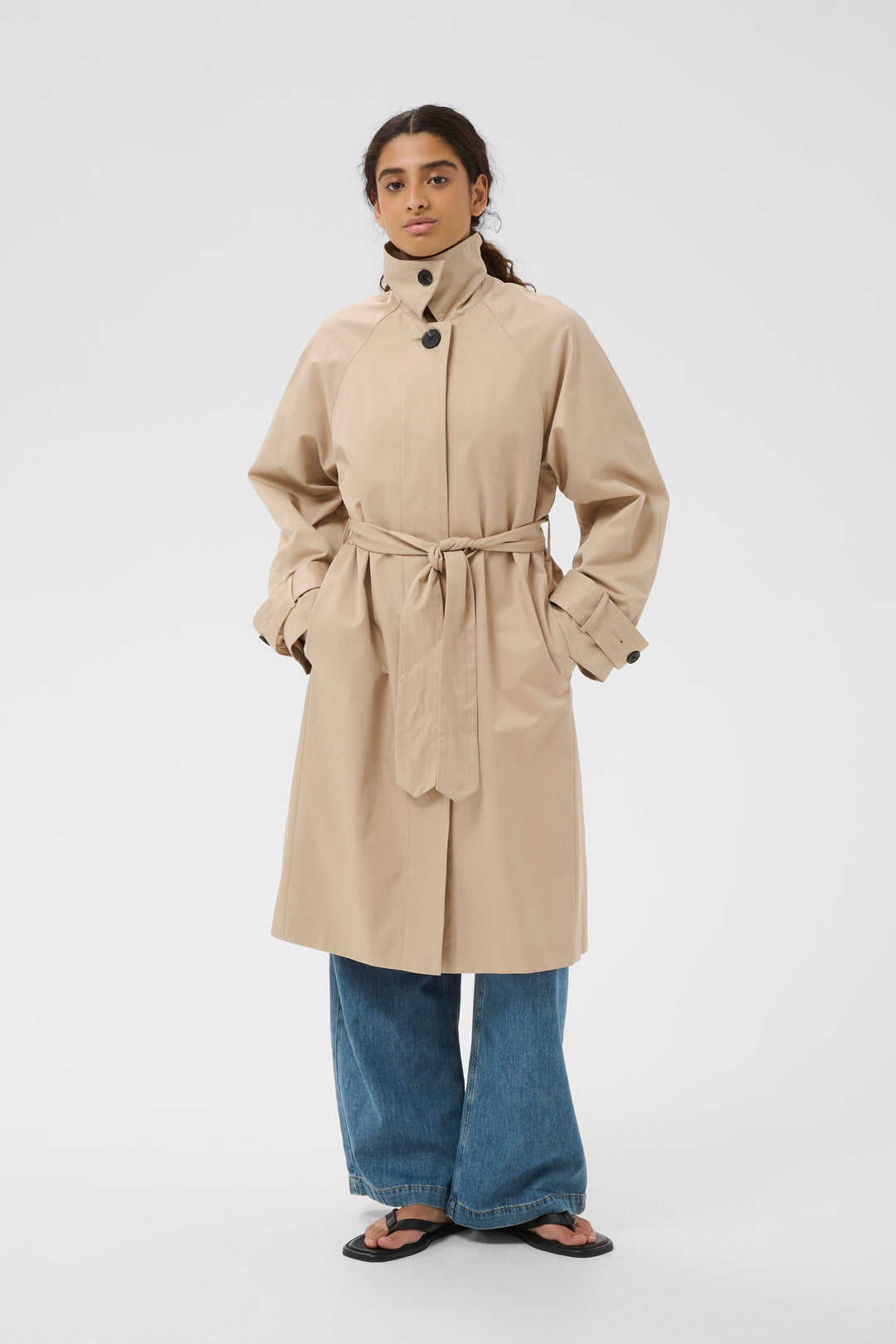 Manteau trench à col montant Hinona