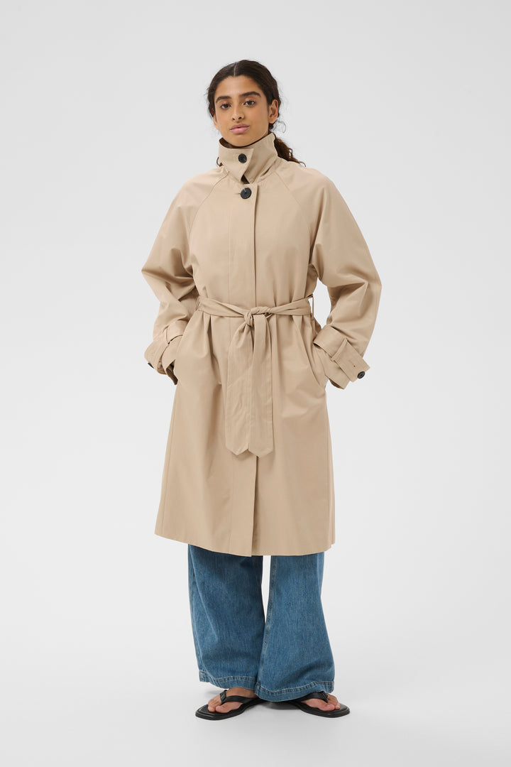 Manteau trench à col montant Hinona