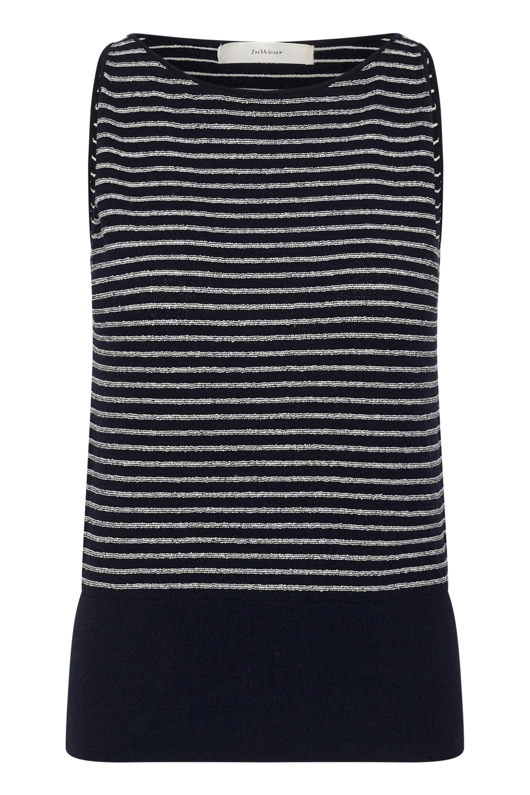 Pull Nola sans manches rayé à taille côtelée