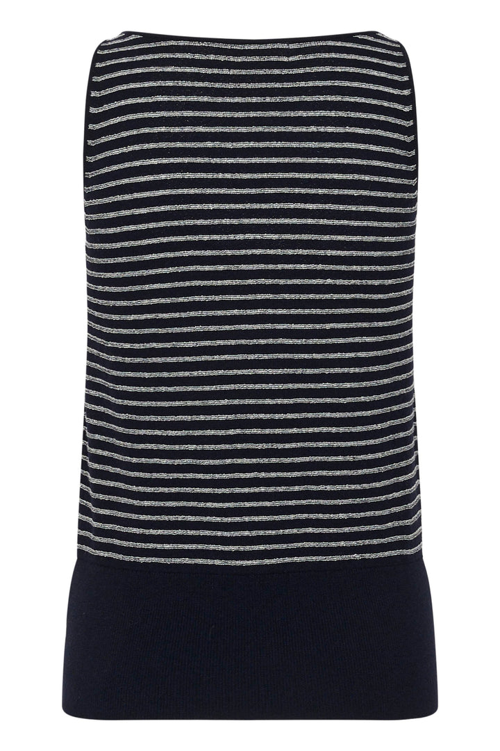 Pull Nola sans manches rayé à taille côtelée