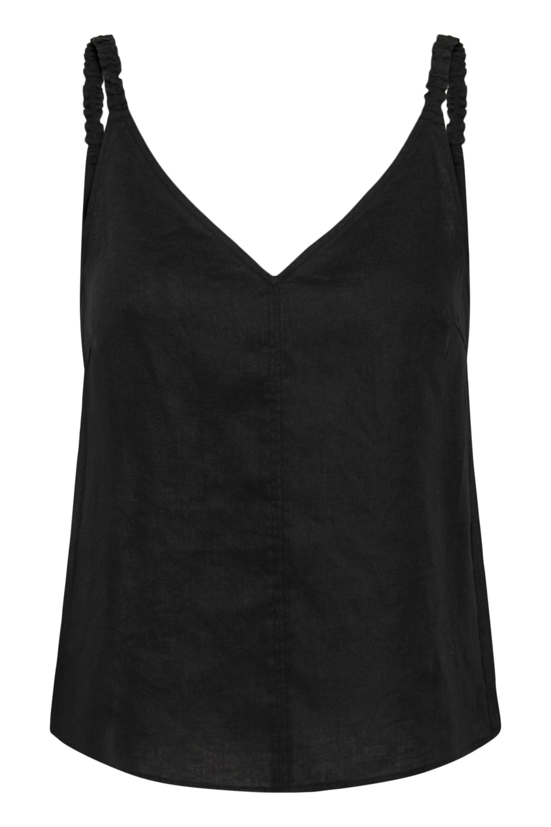 Camisole Elinor en lin à fines bretelles froncées