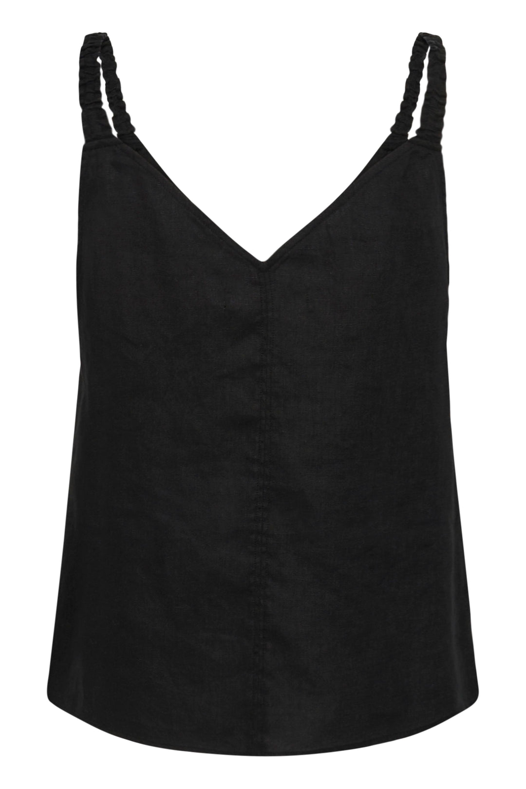 Camisole Elinor en lin à fines bretelles froncées