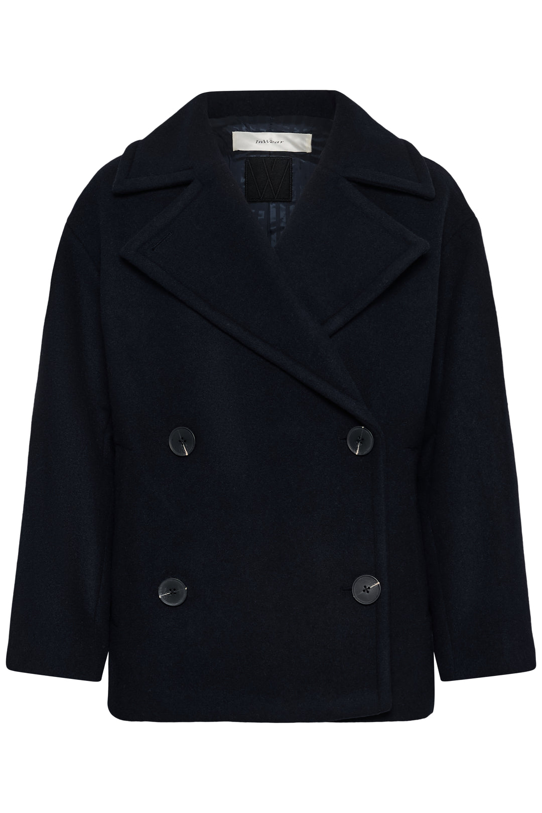 Manteau court croisé à revers surdimensionnés Zorah