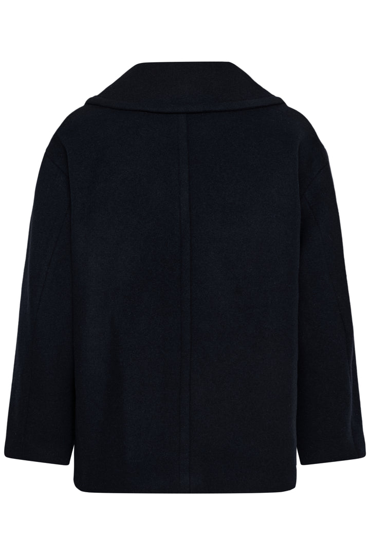 Manteau court croisé à revers surdimensionnés Zorah