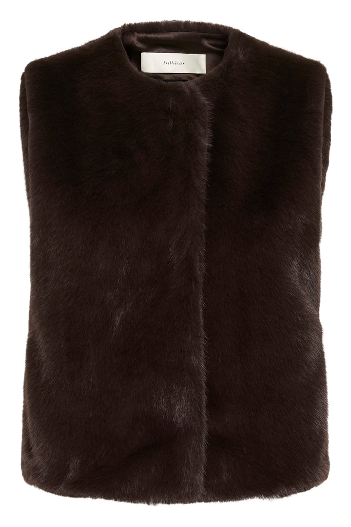 Veste courte sans manches à texture duveteuse Zabelle