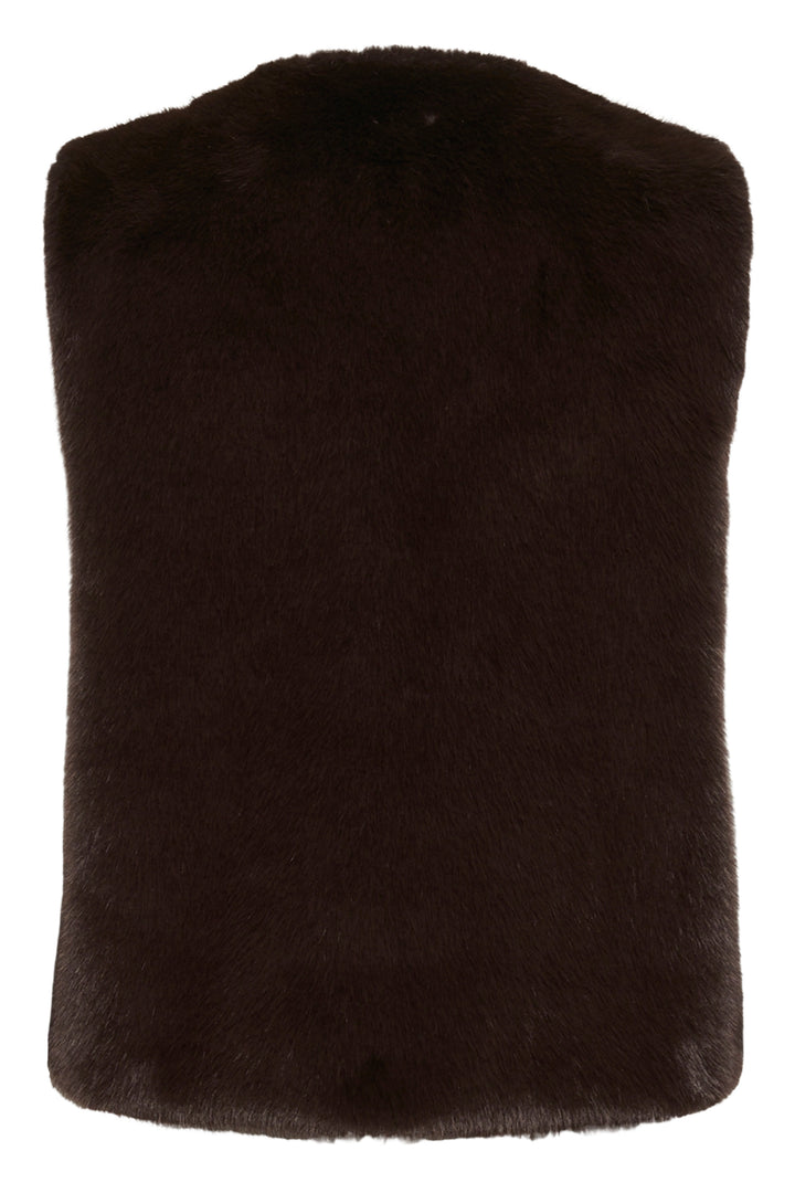 Veste courte sans manches à texture duveteuse Zabelle