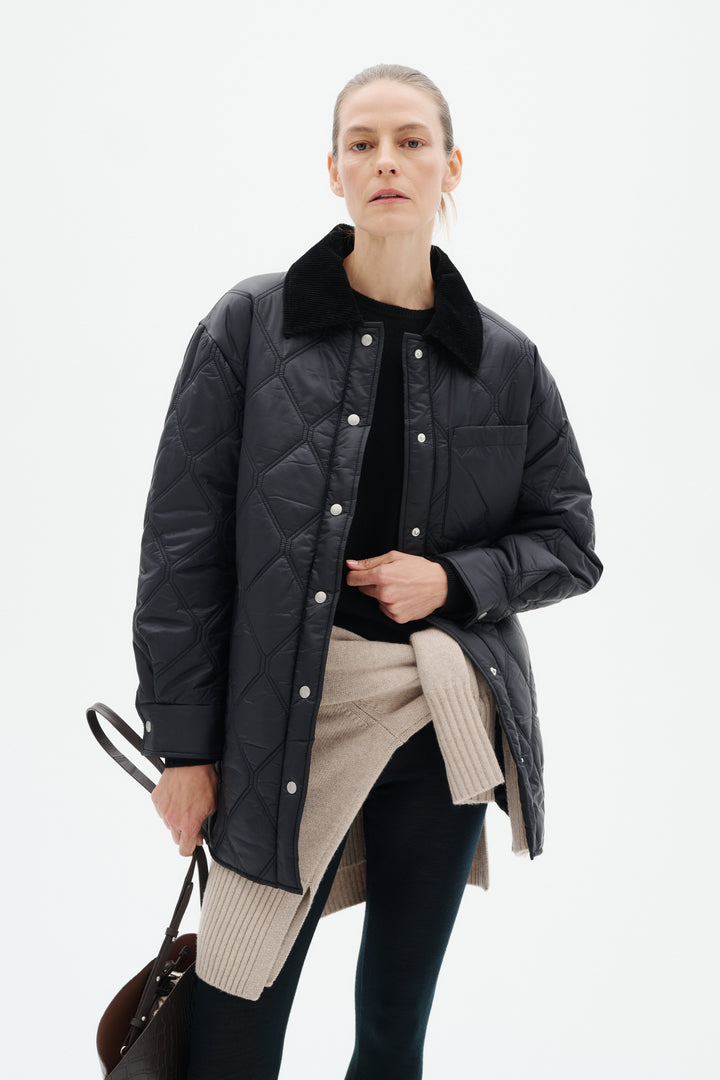 Veste Houston matelassée longue à col contrastant
