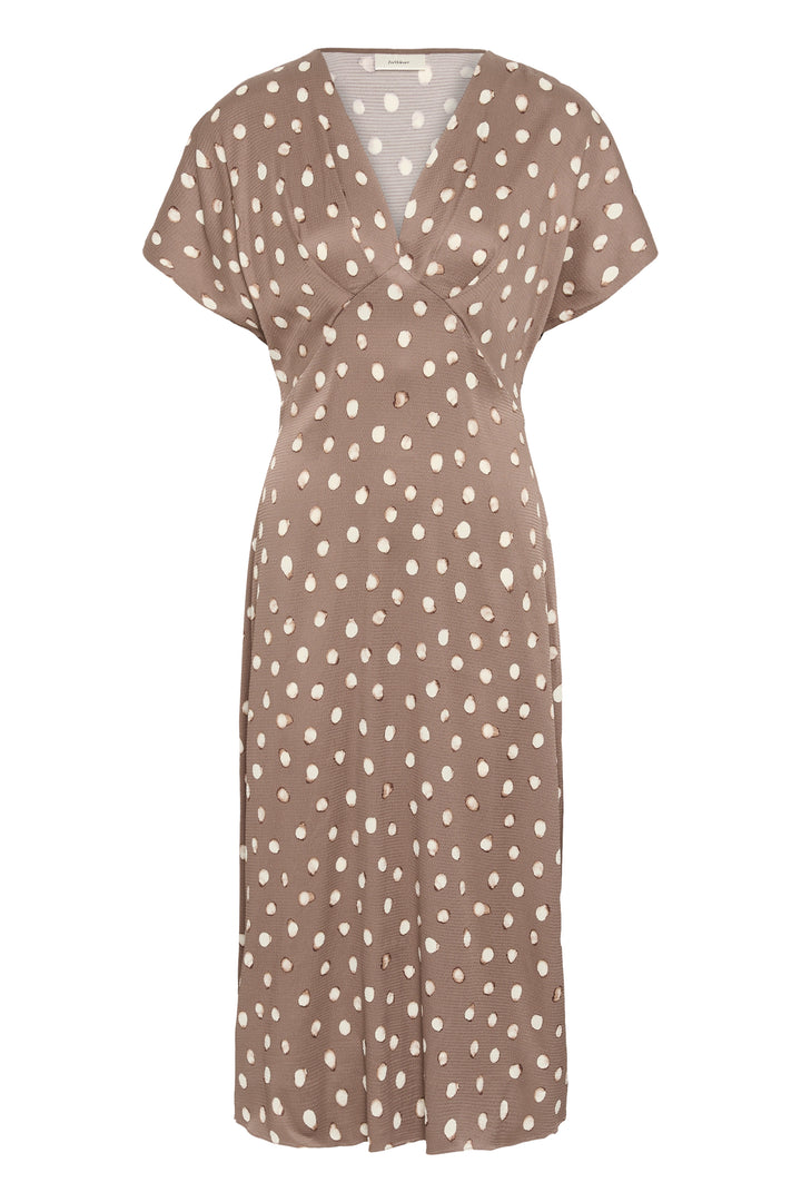 Robe midi Henri à pois et décolleté croisé