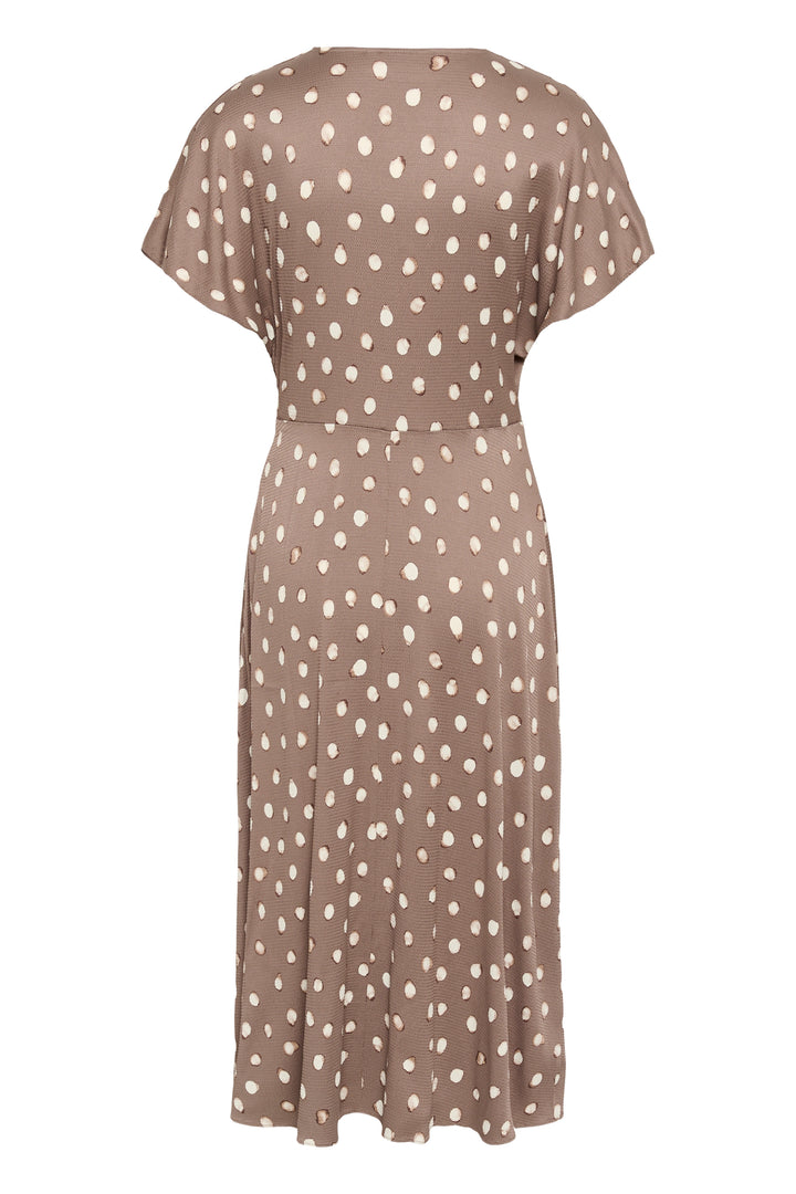 Robe midi Henri à pois et décolleté croisé