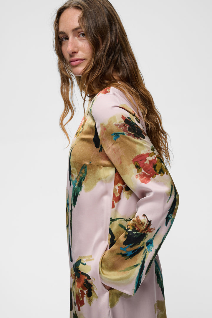Robe droite Meadow à imprimé floral artistique