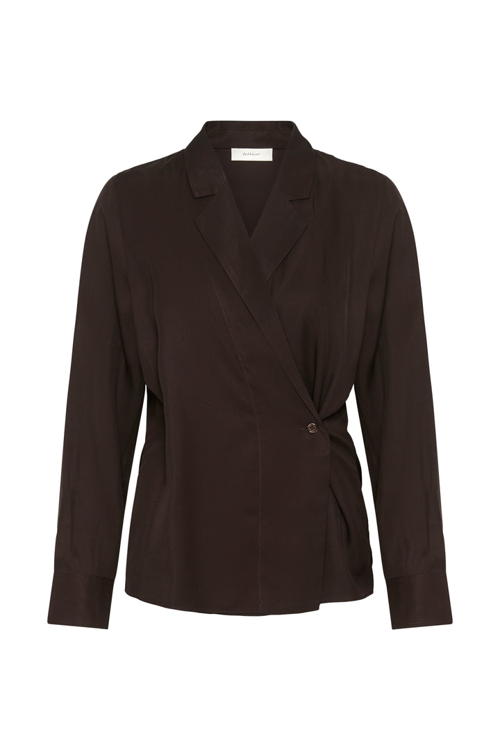 Blouse cache-cœur Meryl à col tailleur