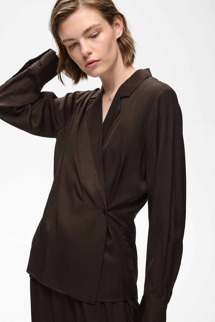 Blouse cache-cœur Meryl à col tailleur