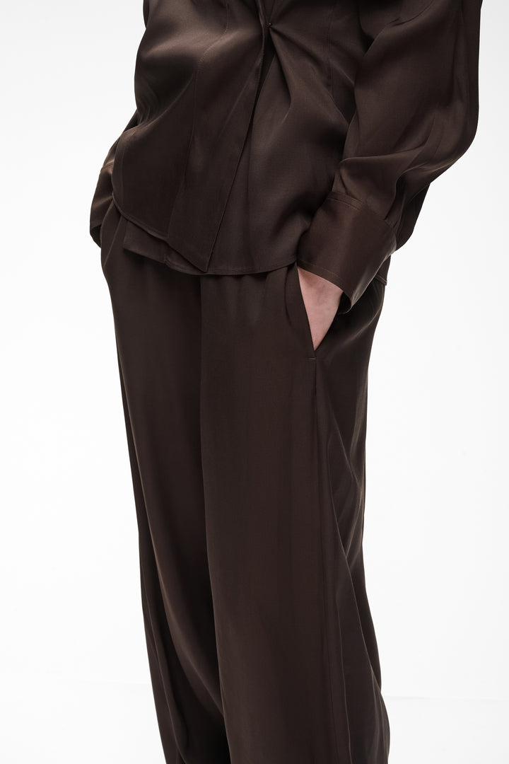 Pantalon fluide Meryl à chevilles élastiquées