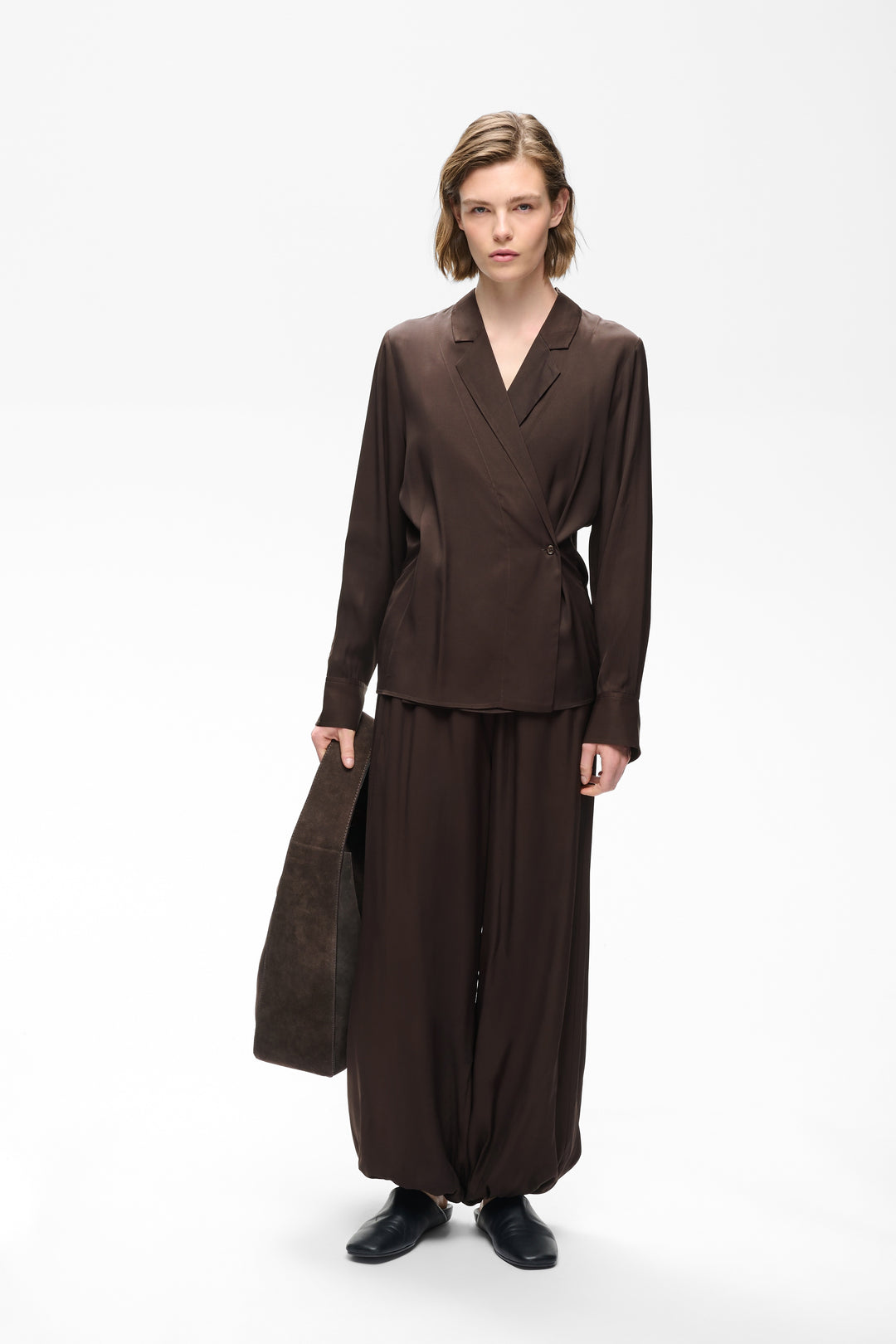Pantalon fluide Meryl à chevilles élastiquées