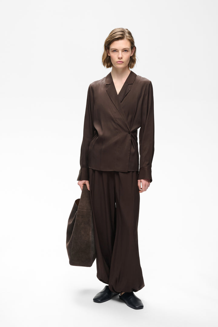 Pantalon fluide Meryl à chevilles élastiquées