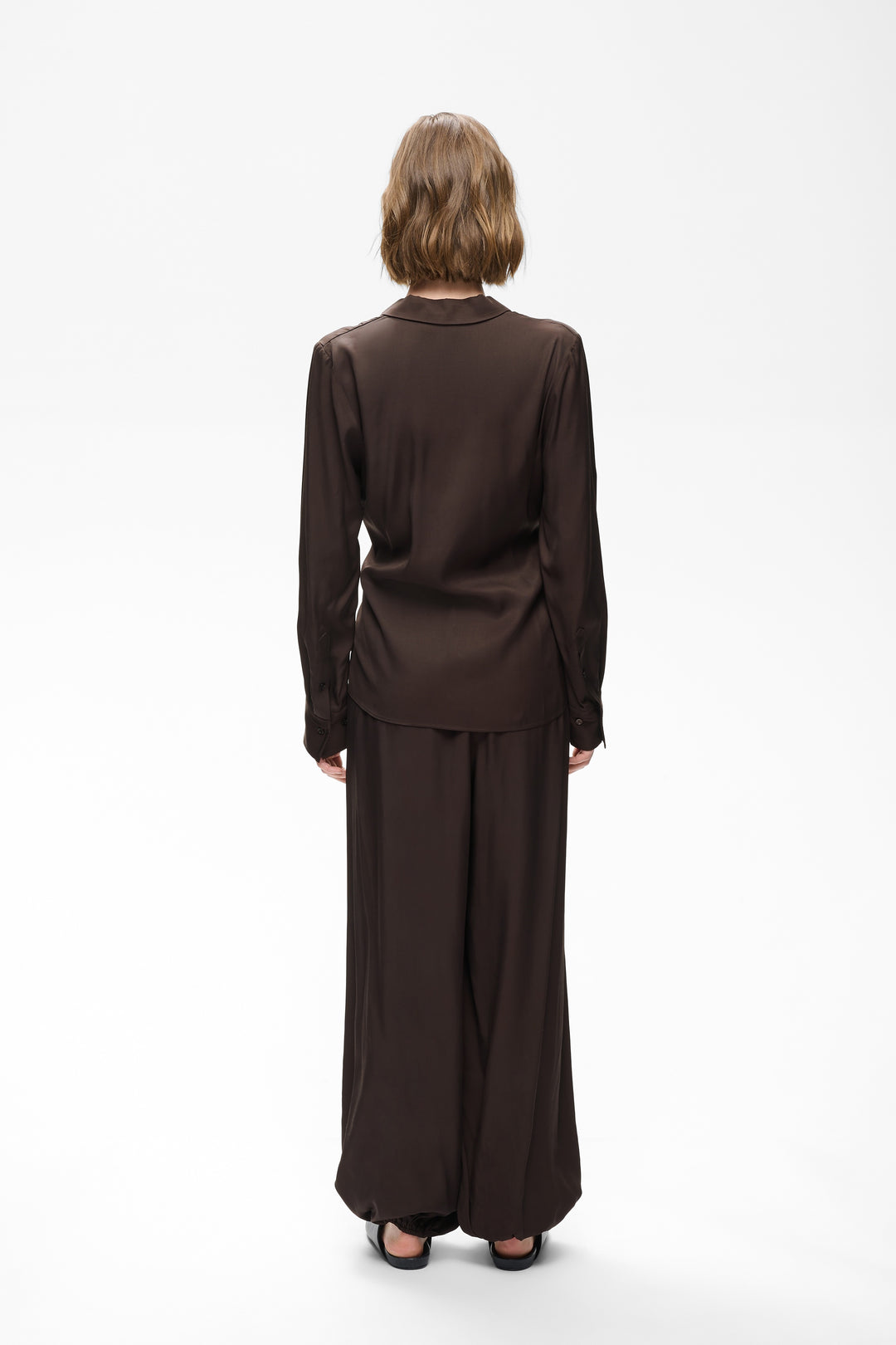 Pantalon fluide Meryl à chevilles élastiquées
