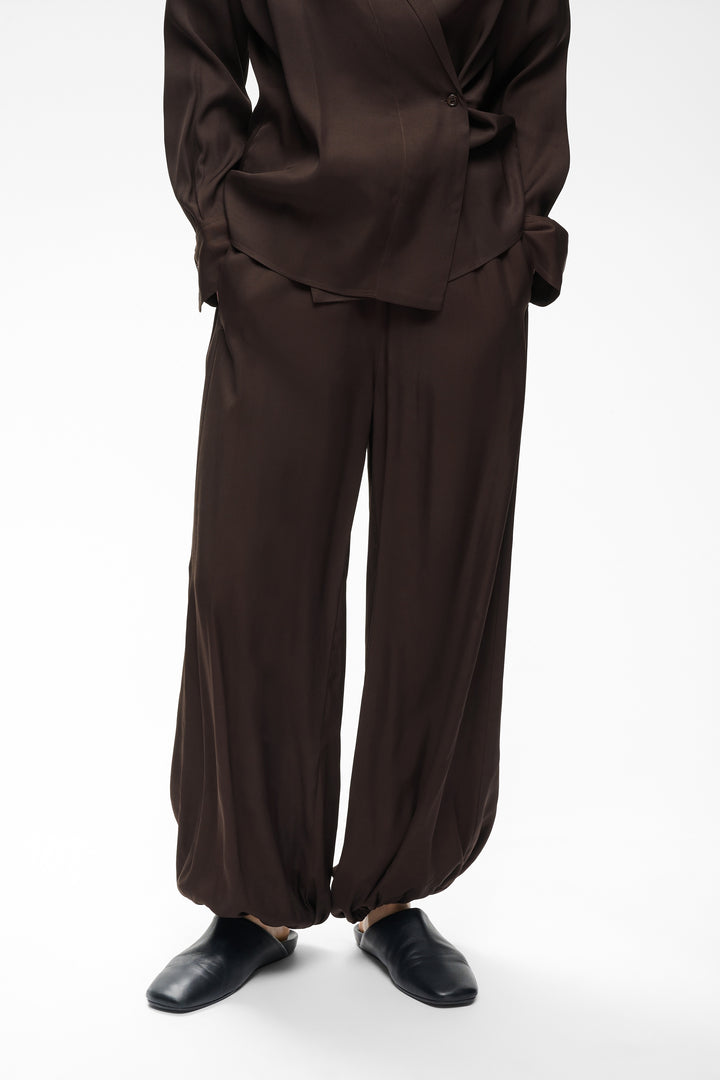 Pantalon fluide Meryl à chevilles élastiquées