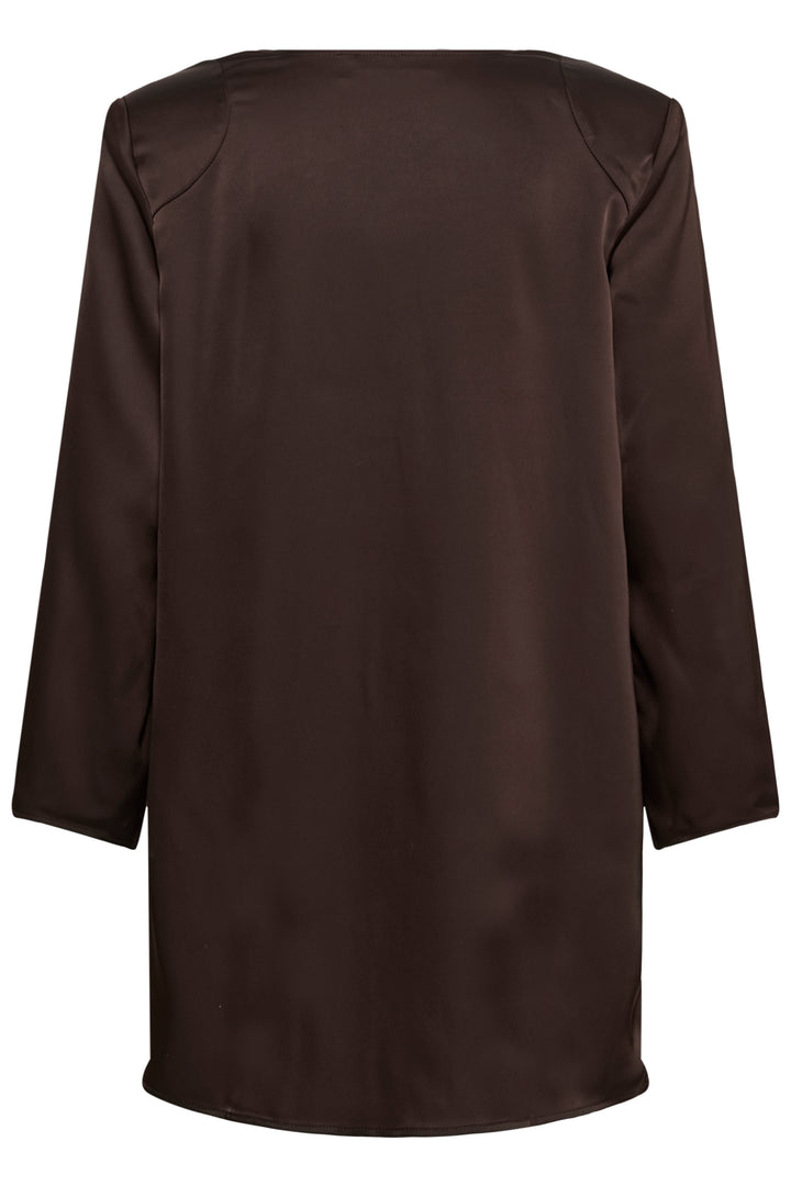 Robe courte satinée col drapé Olive