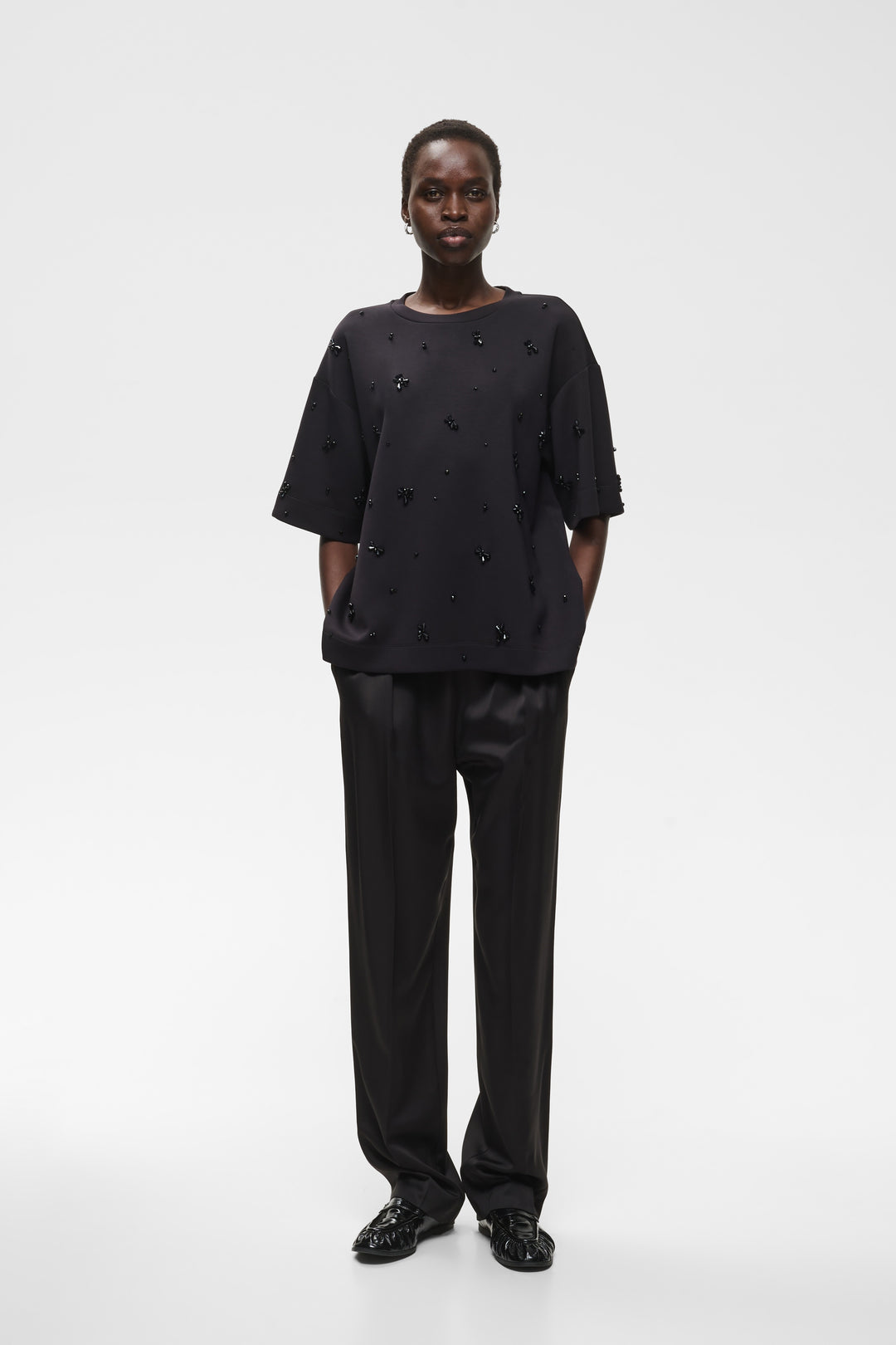 T-shirt oversize orné de perles Baya Pannie