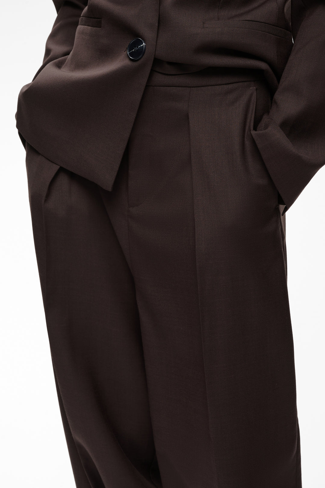 Pantalon Cadie barrel à plis marqués