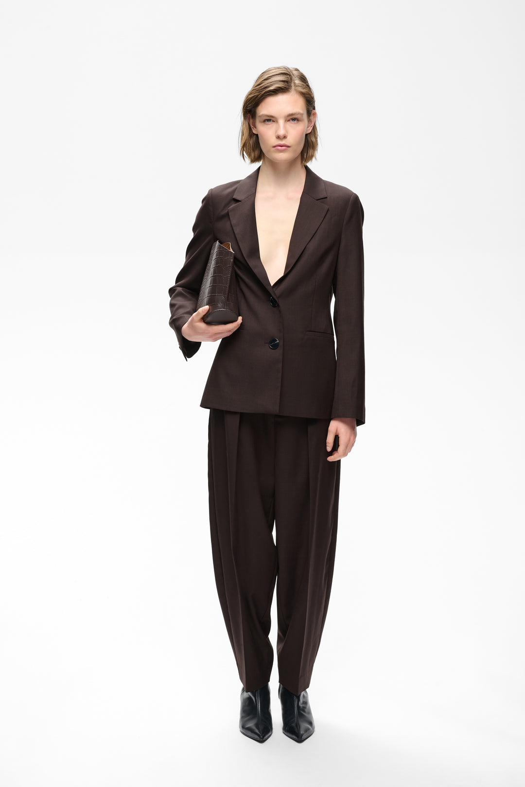 Pantalon Cadie barrel à plis marqués
