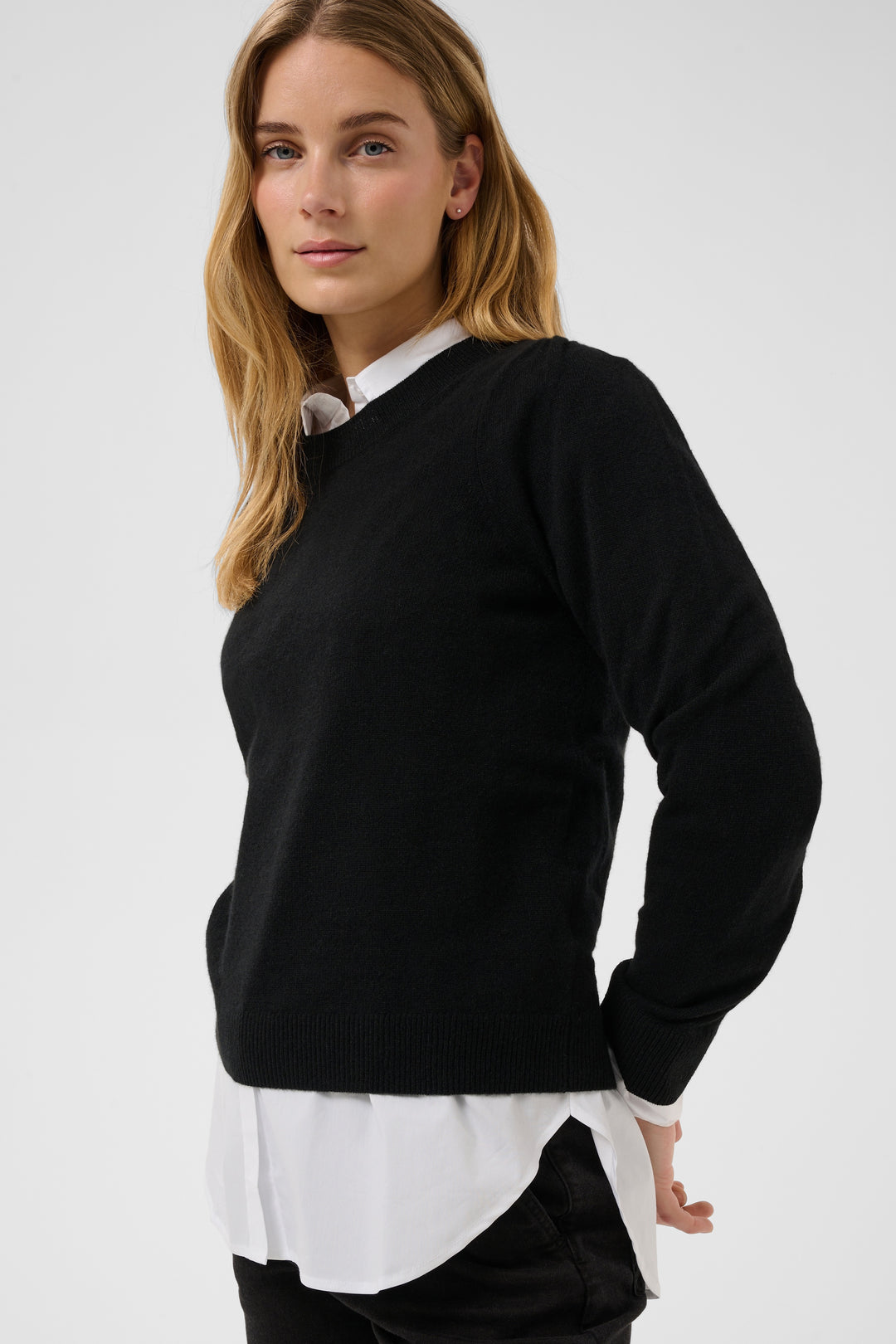 Pull effet superposé avec chemisier Evina