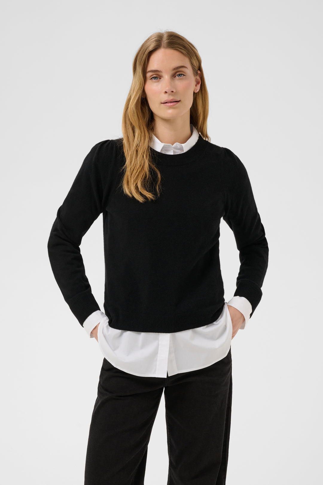 Pull effet superposé avec chemisier Evina