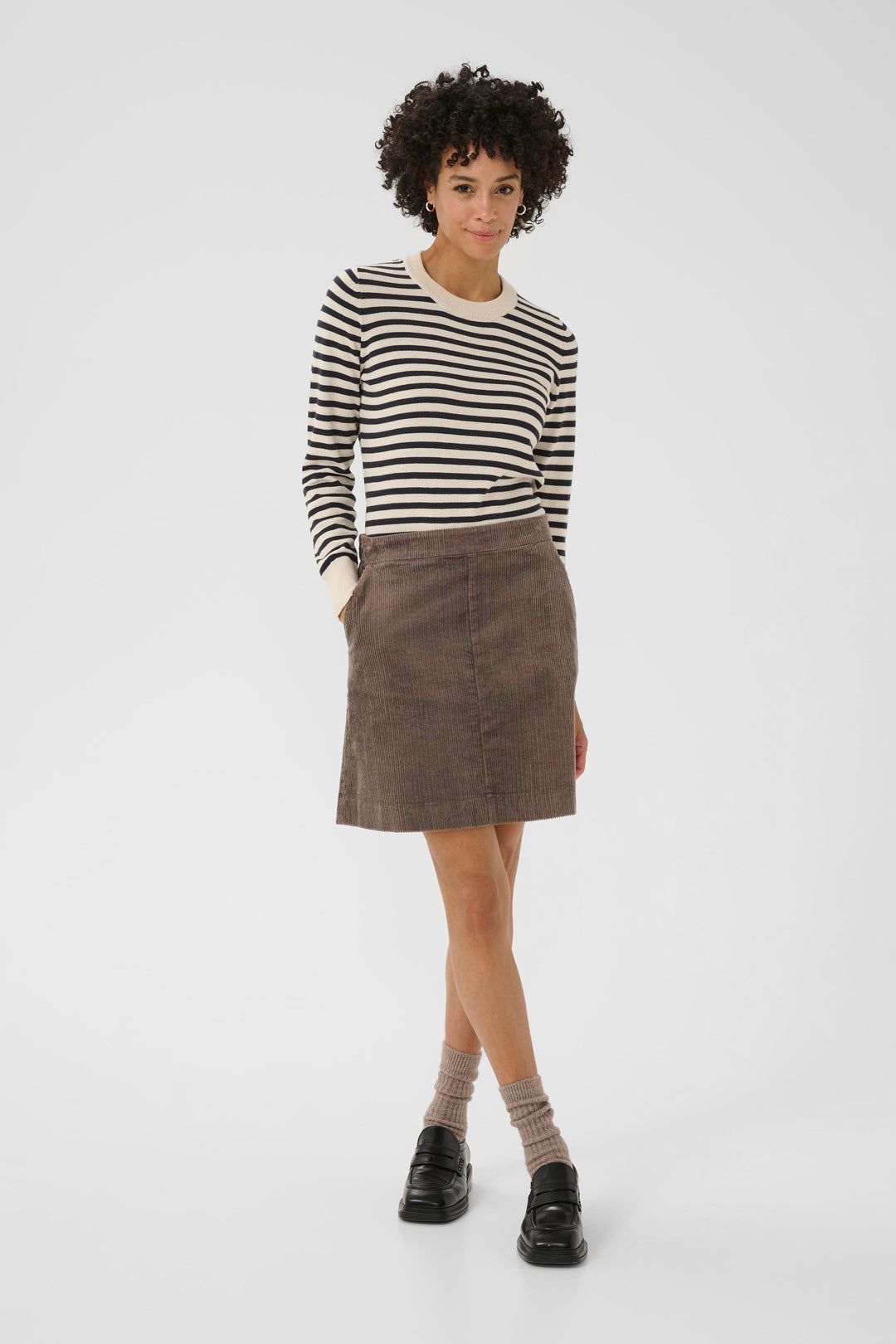 Jupe courte en corduroy avec poches Lings