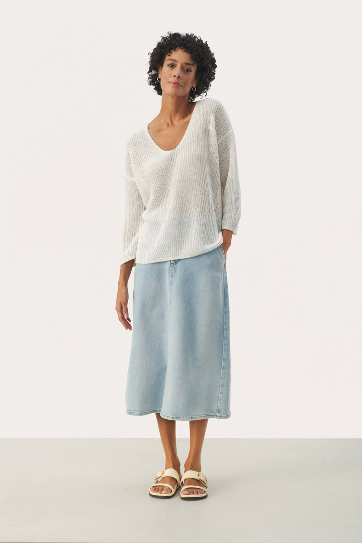 Pull en lin et coton à manches 7/8 Etrona